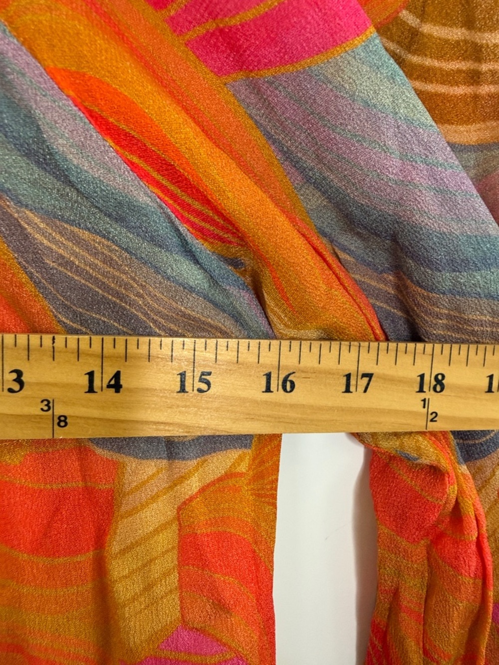 Bl^nk London Anthropologie Women's Tessa Orange Motif Size X-Small Puff Sleeve - Picture 6 of 9